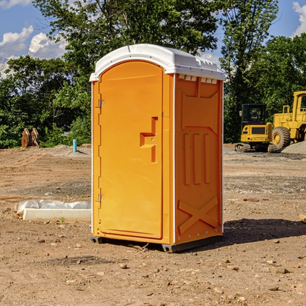 how often are the portable restrooms cleaned and serviced during a rental period in Sciota